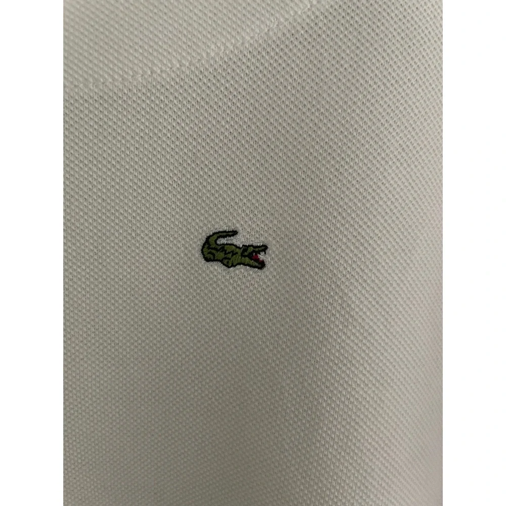 Lacoste Womens White Pique Knit Scoop Neck Short Sleeve T-Shirt Logo US XL EU 50 - Picture 3 of 8